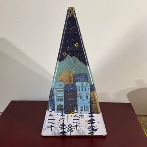 Light-up pyramid tin Triangular Holiday collector decor (no chocolate)